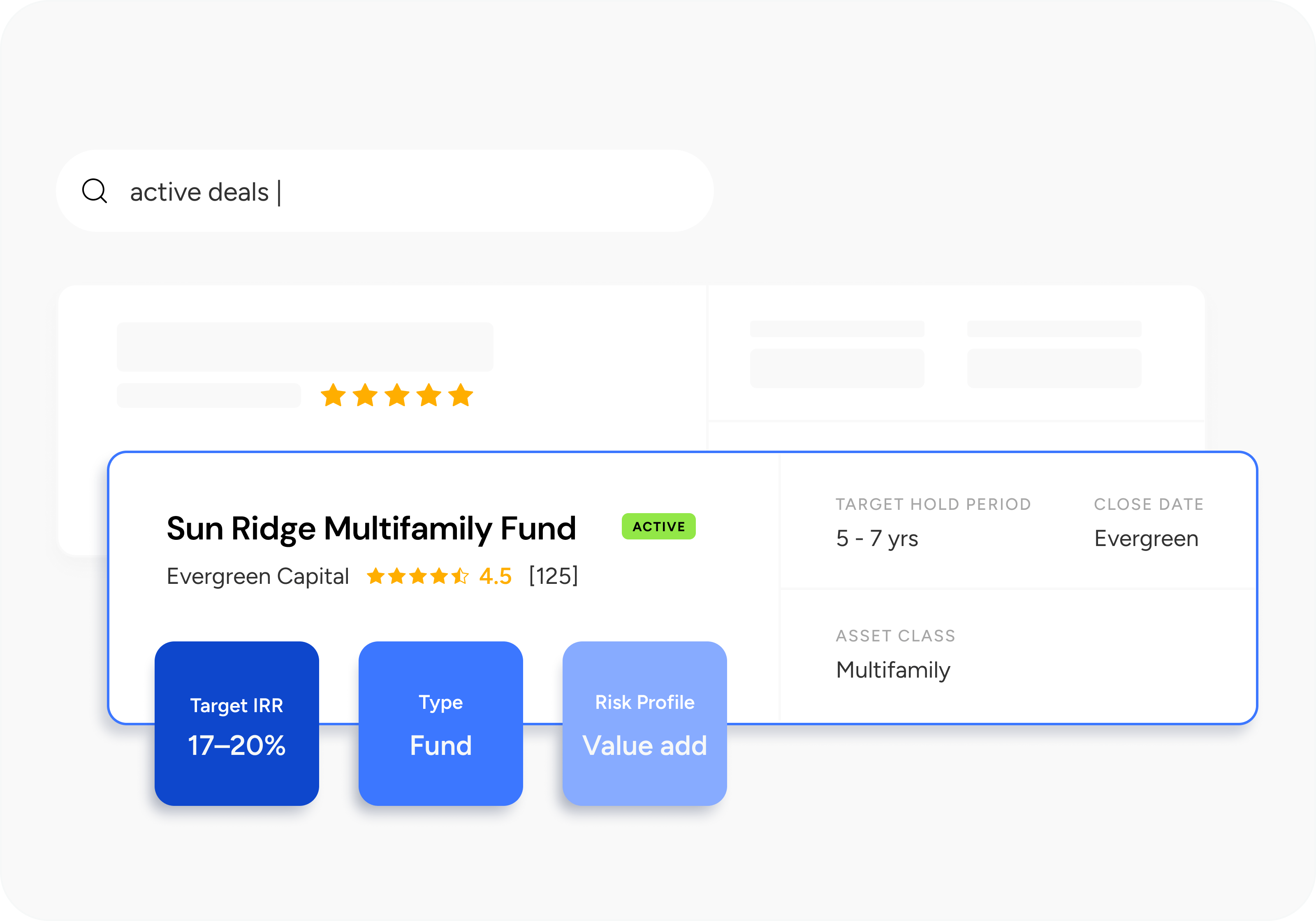 Deal search and marketplace preview